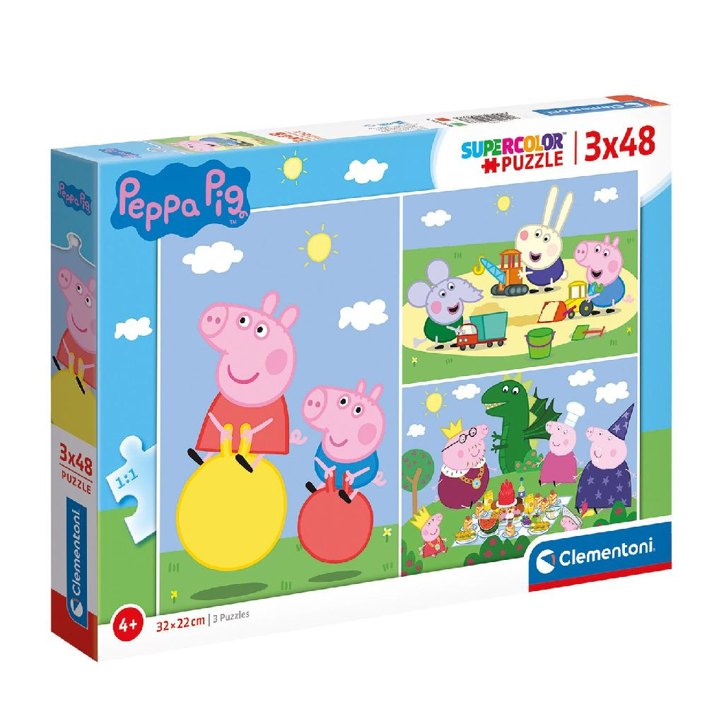 Clementoni Peppa Pig Puzzel 3 x 48 Stukjes