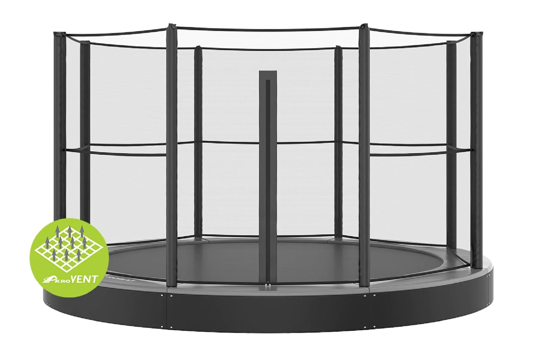 Akrobat Trampoline Veiligheidsnet - Geschikt voor Primus en Orbit - 244 cm - Rond - Set - Zwart