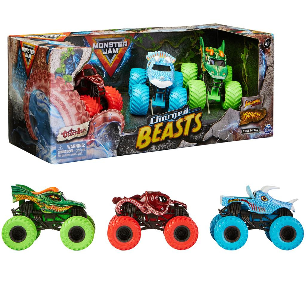 Monster Jam Charged Beasts 3-Pack 1:64