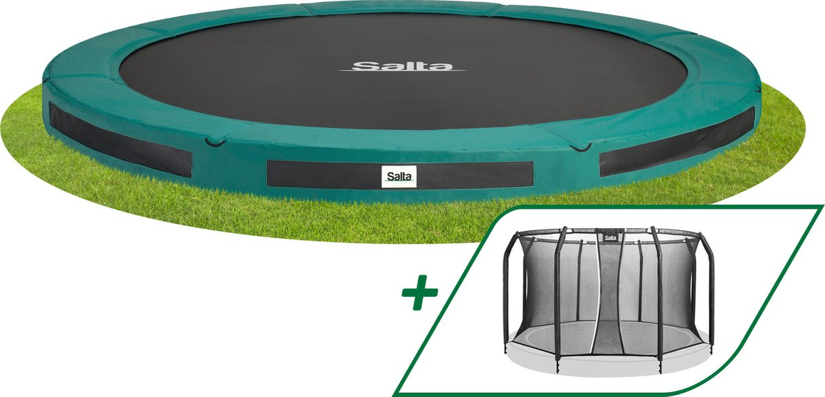 Salta Trampoline Premium Ground met Veiligheidsnet 396 cm - Groen