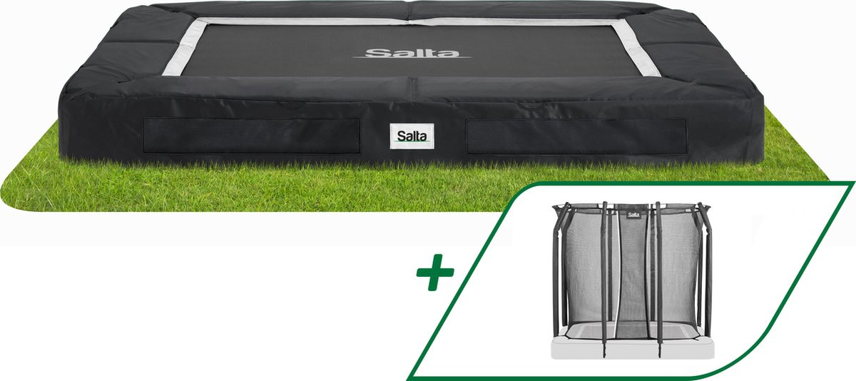 Salta Trampoline Premium Ground met Veiligheidsnet 214 x 153 cm - Zwart
