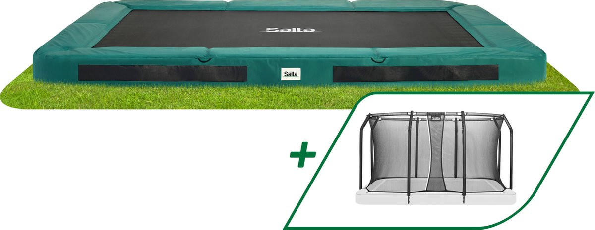 Salta Trampoline Premium Ground met Veiligheidsnet 366 x 244 cm - Groen