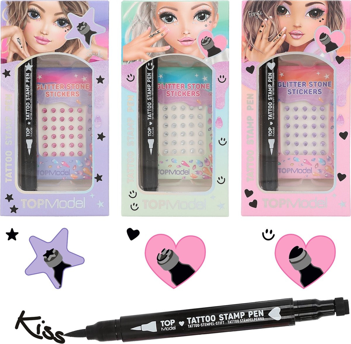 TOPModel Tattoo Pen met Glitter - BEAUTY and ME - Prijs per Stuk