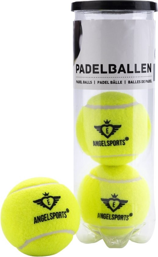 Padelballen Pro Wol / Rubber - Geel - Koker met 3 Stuks