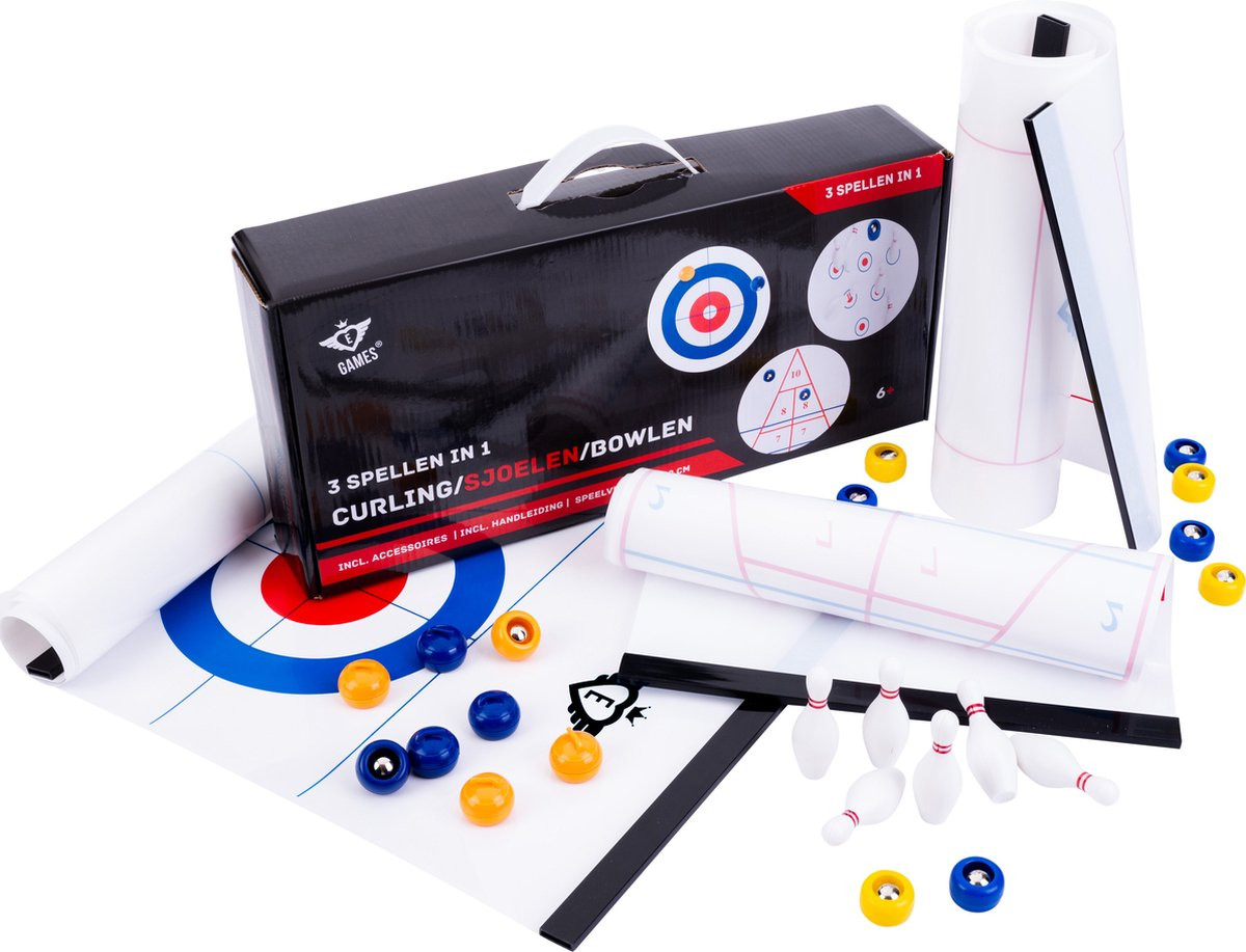 3-in-1 Spel - Curling, Shuffle & Bowling