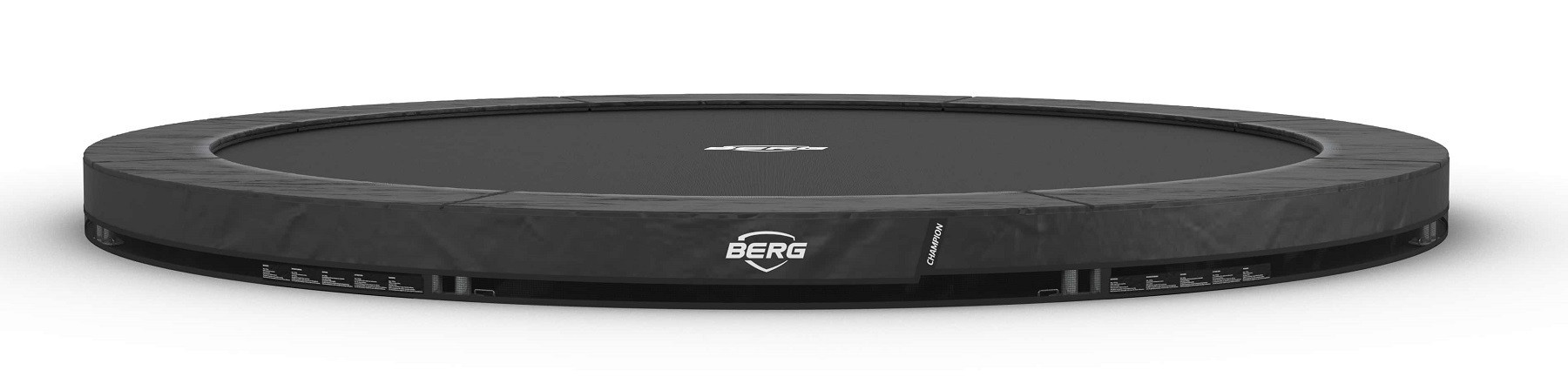 BERG Trampoline Champion - InGround - 430 cm - Antraciet Grijs - met Airflow PRO Springmat - Twinspring