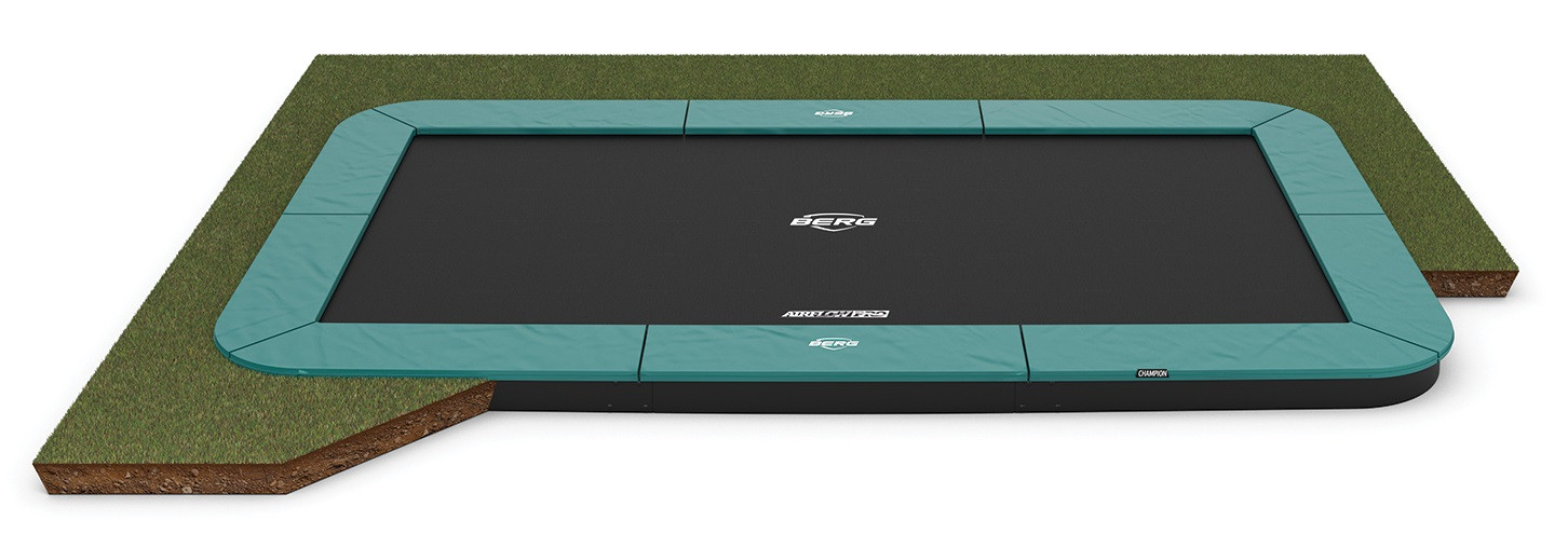 BERG Trampoline Ultim Champion - Flatground - 330 x 220 cm - Groen - Airflow PRO Springmat - Twinspring�����