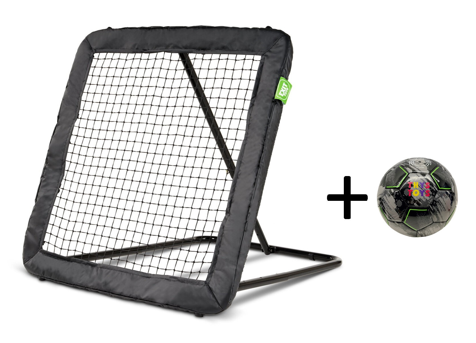 EXIT Kickback Rebounder L - 124 x 124 cm - met Voetbal