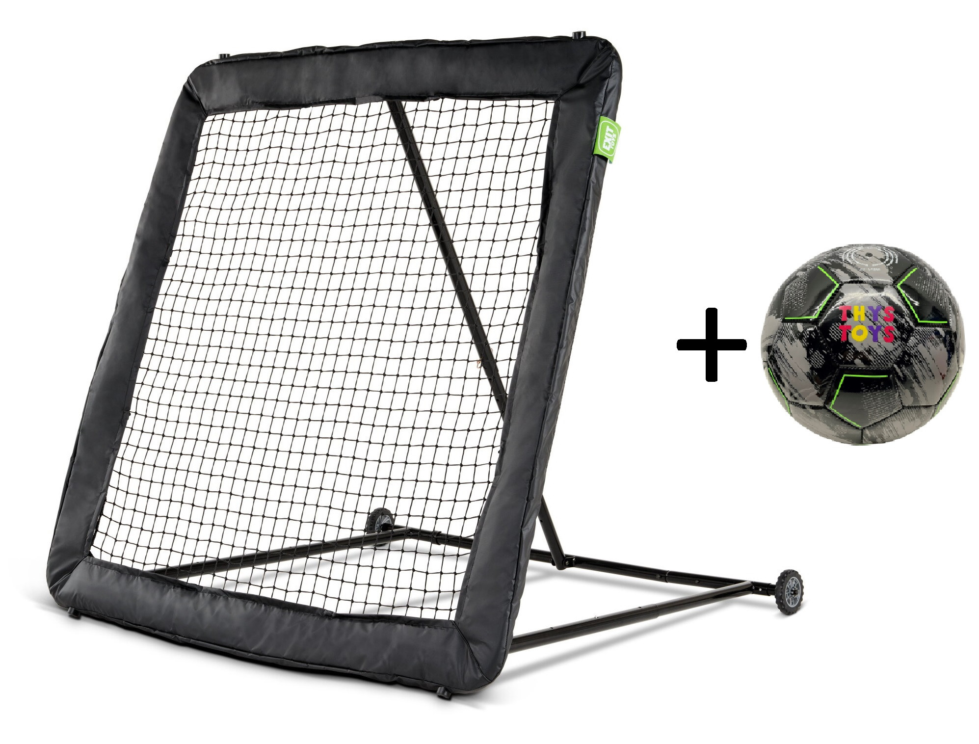 EXIT Kickback Rebounder XL - 164 x 164 cm - met Voetbal