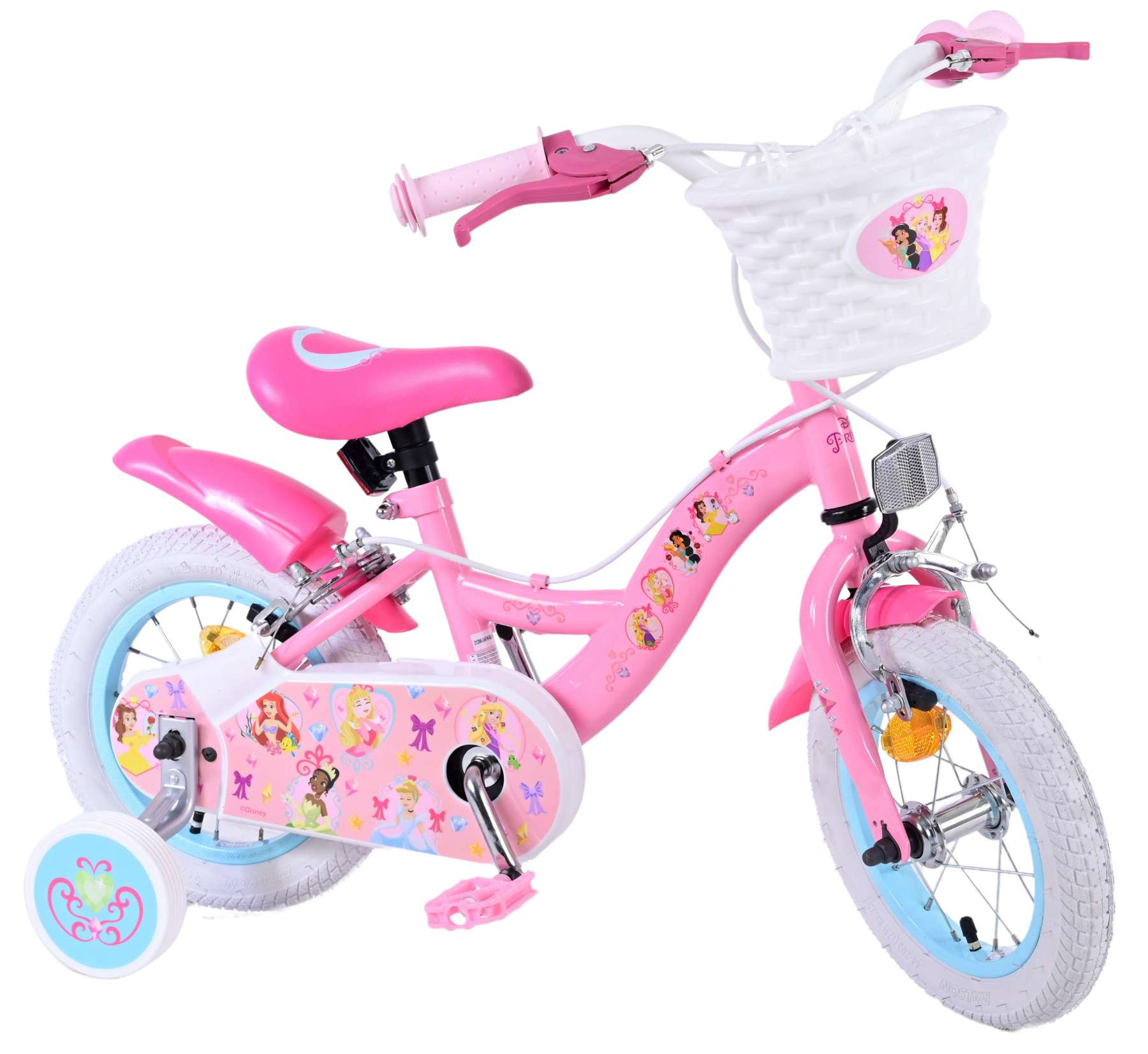 Volare Disney Princess Kinderfiets - 12 Inch - Roze - Twee Handremmen