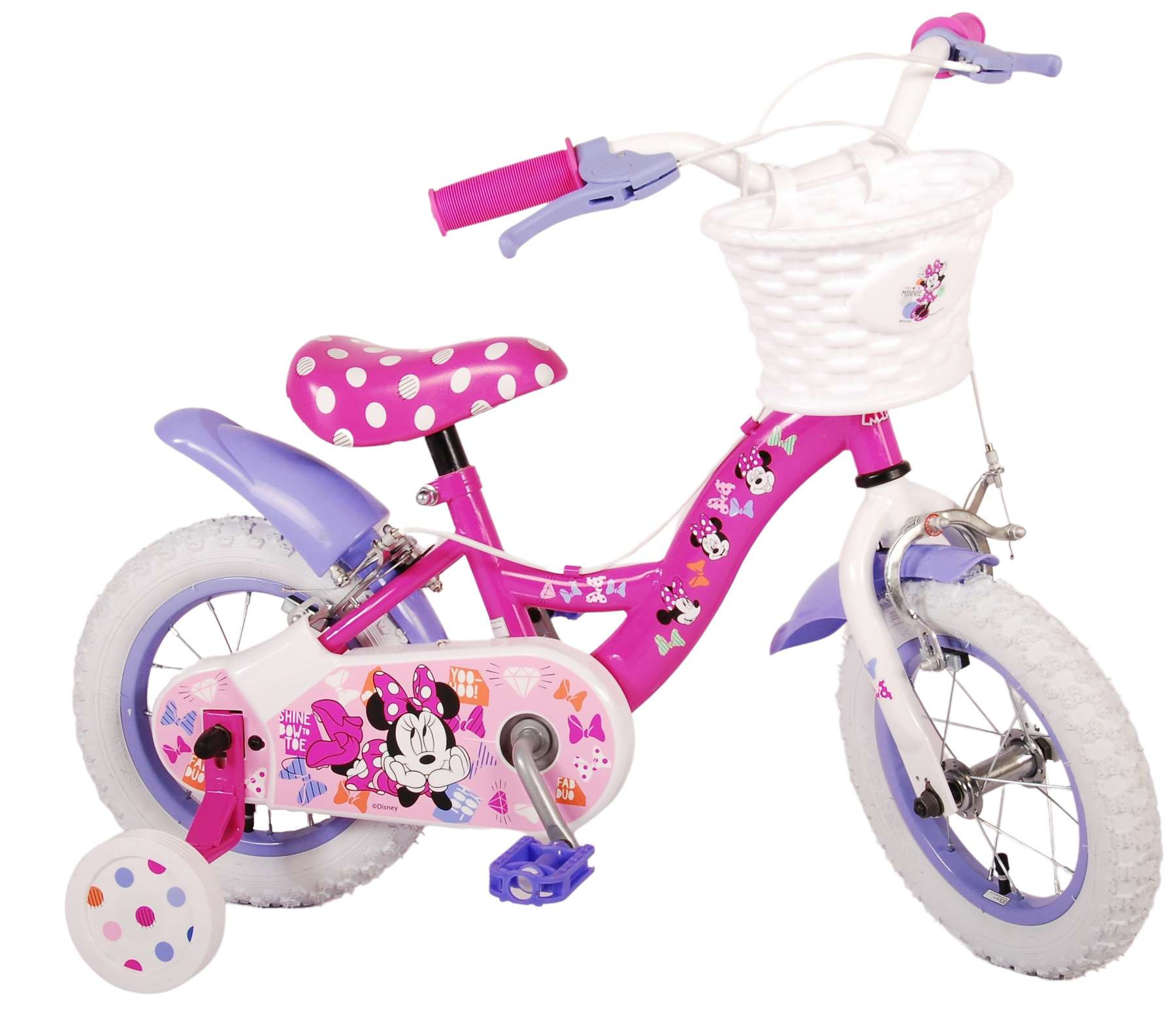 Volare Disney Minnie Cutest Ever! Kinderfiets - 12 Inch - Roze - Twee Handremmen