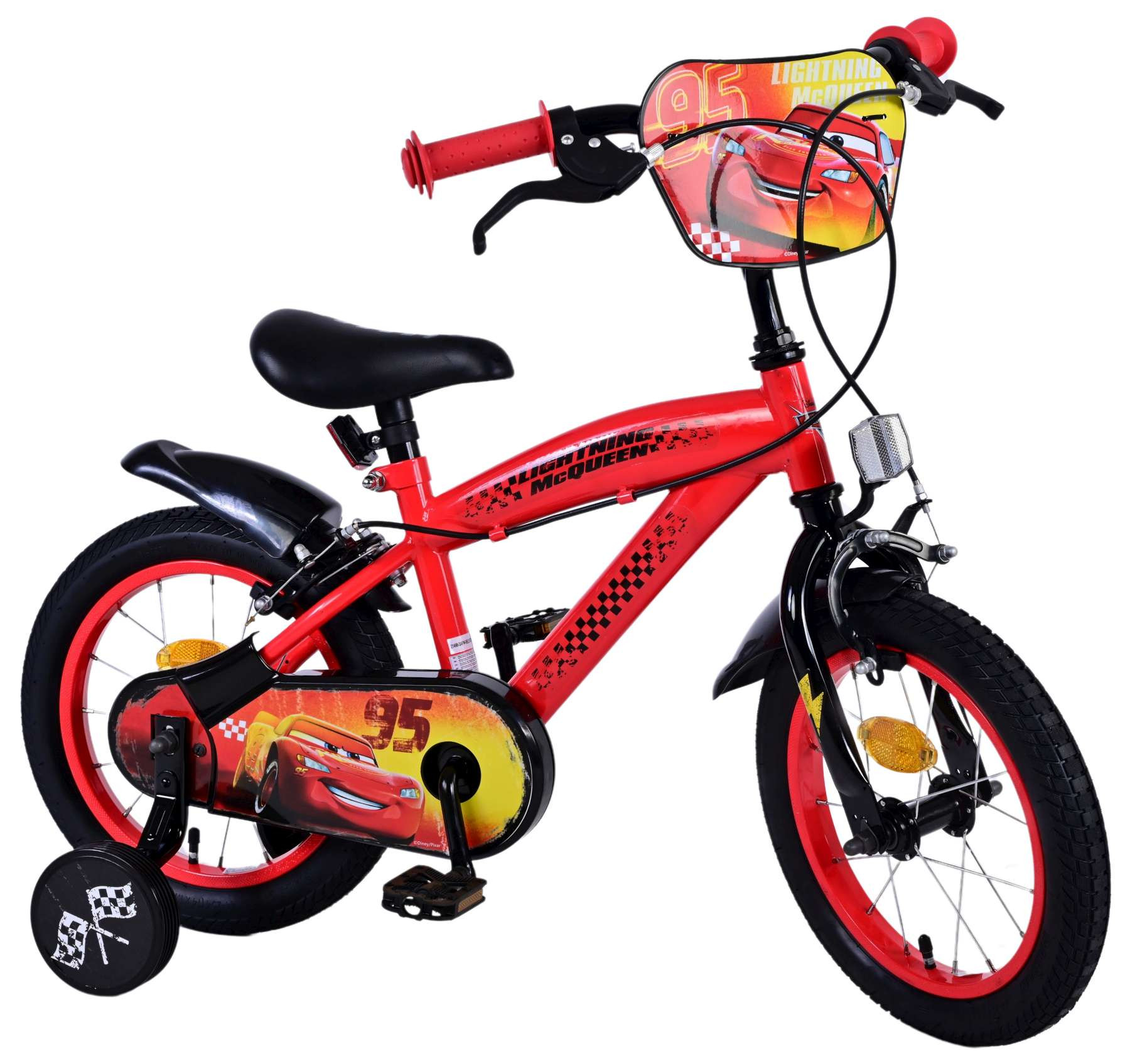 Volare Disney Cars Kinderfiets - 14 Inch - Rood - Twee Handremmen