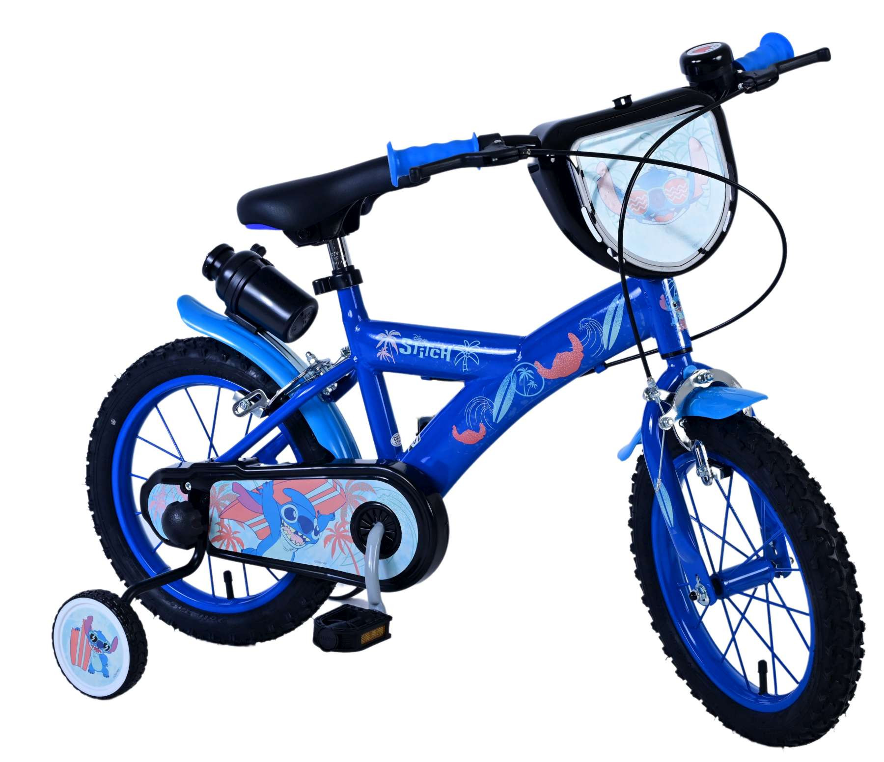 Volare Disney Stitch Kinderfiets - 14 Inch - Blauw - Twee Handremmen