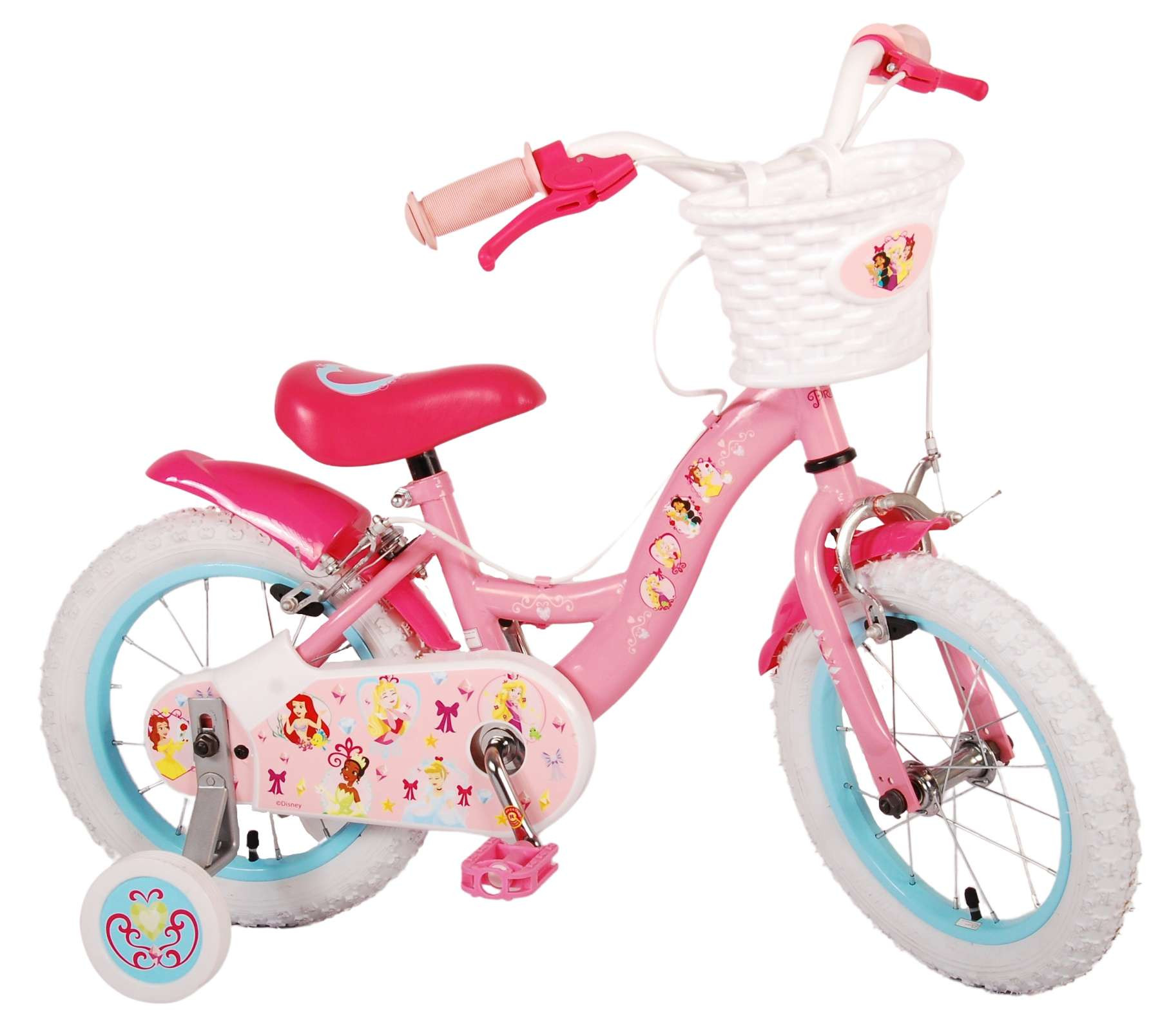 Volare Disney Princess Kinderfiets - 14 Inch - Roze - Twee Handremmen