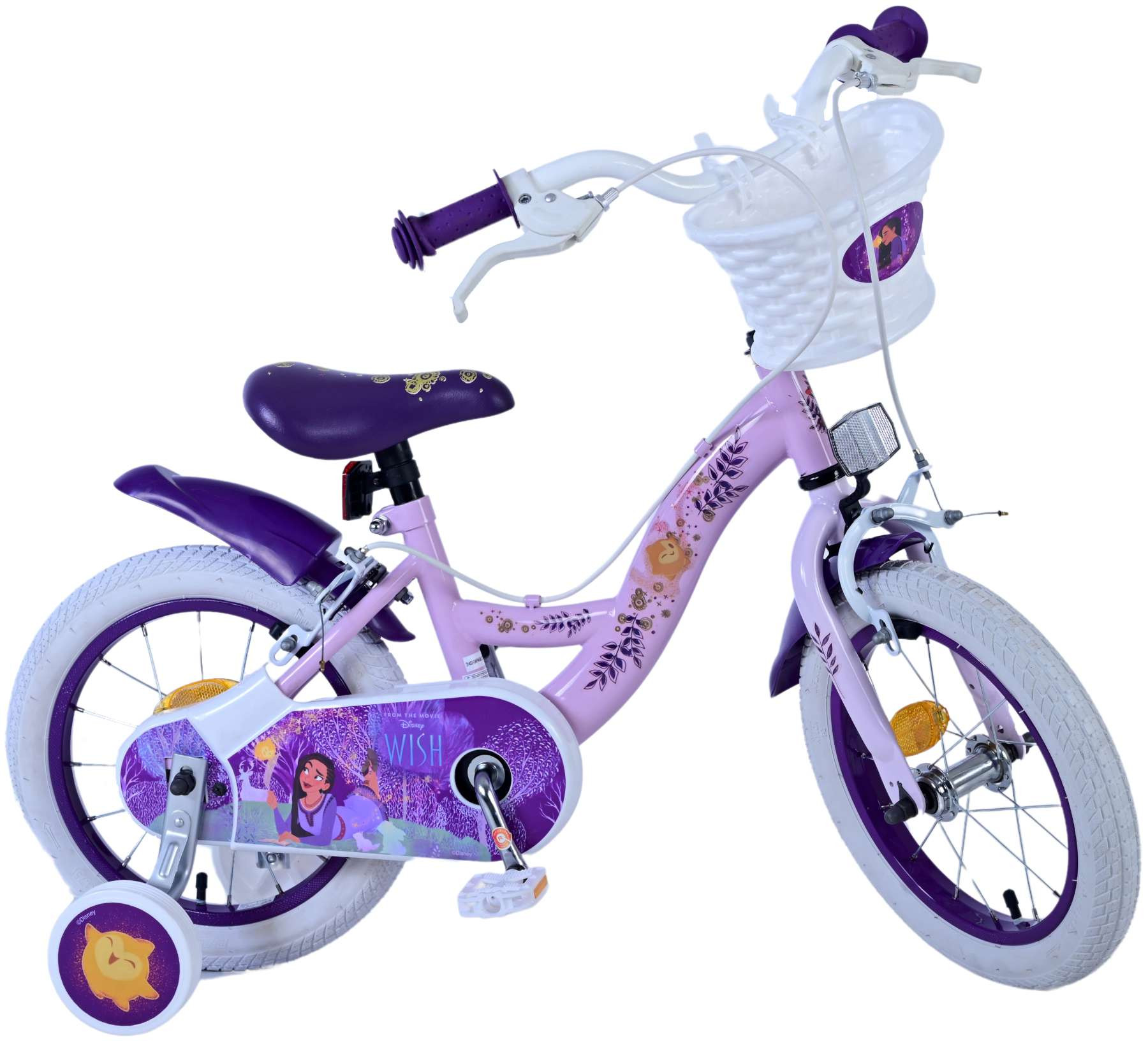 Volare Disney Wish Kinderfiets - 14 Inch - Paars - Twee Handremmen