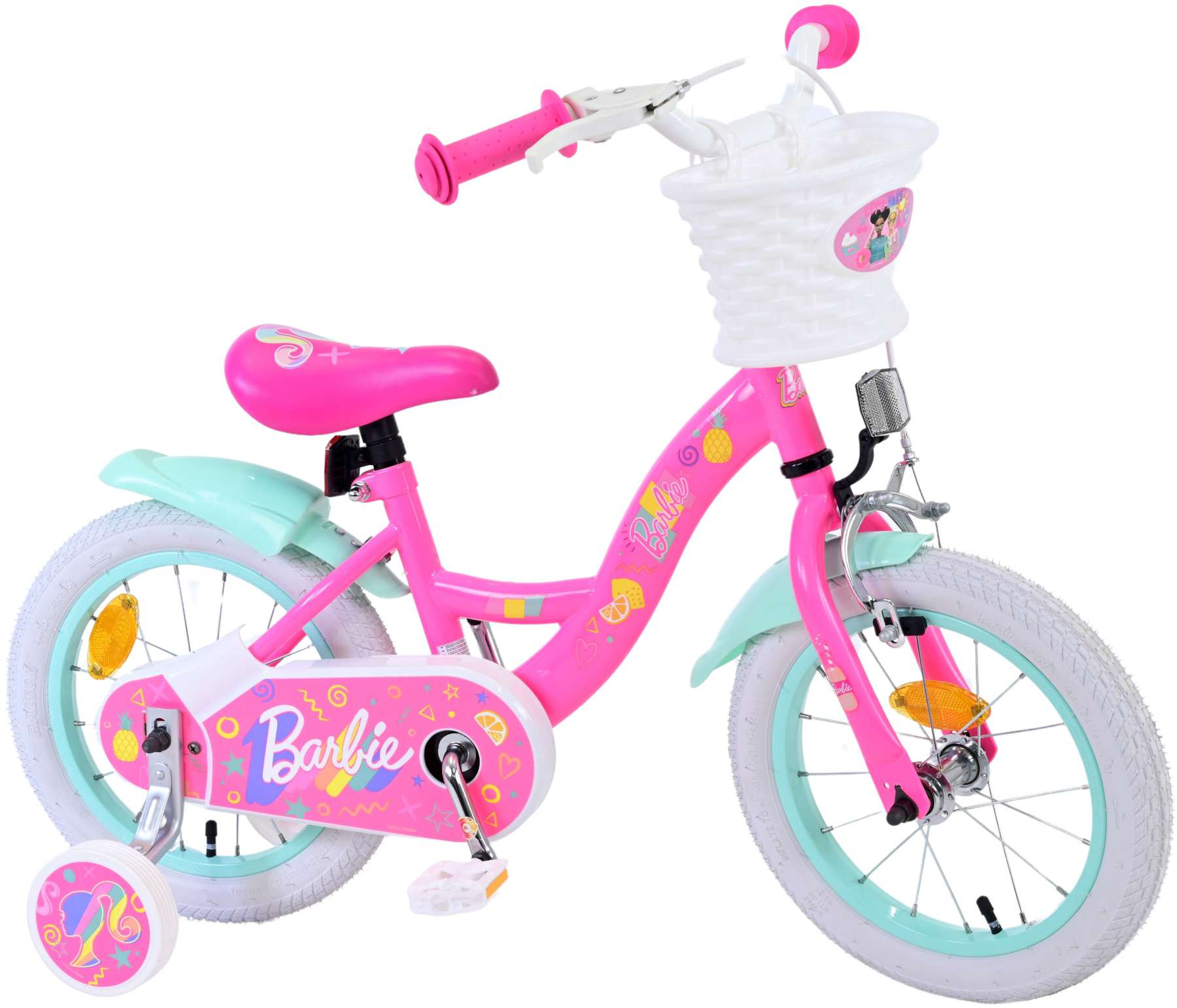 Volare Barbie Kinderfiets - 14 Inch - Roze - Handrem & Terugtraprem