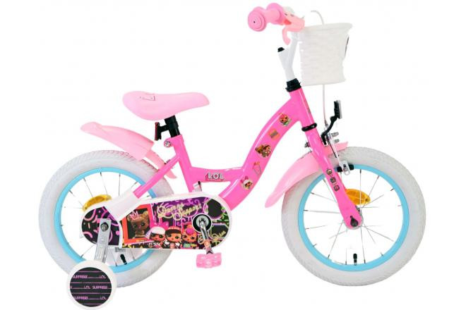 Volare LOL Surprise Kinderfiets - 14 Inch - Roze - Handrem & Terugtraprem