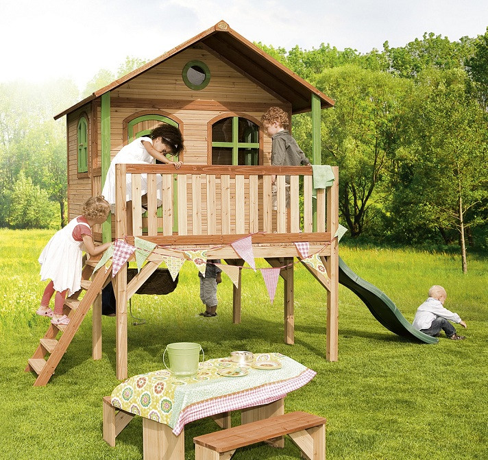 Axi Speelhuis Sophie - Hout - met glijbaan