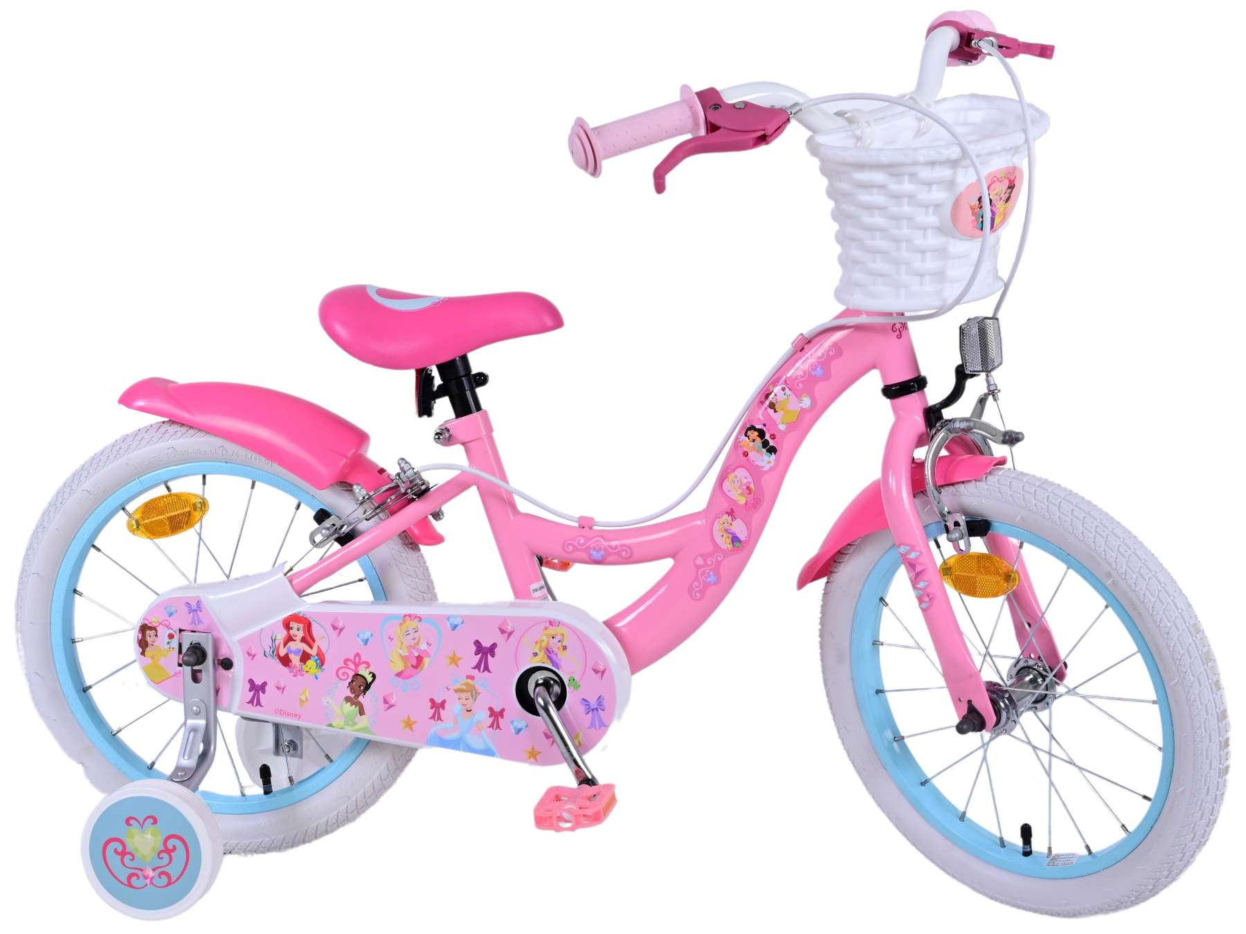 Volare Disney Princess Kinderfiets - 16 Inch - Roze - Twee Handremmen