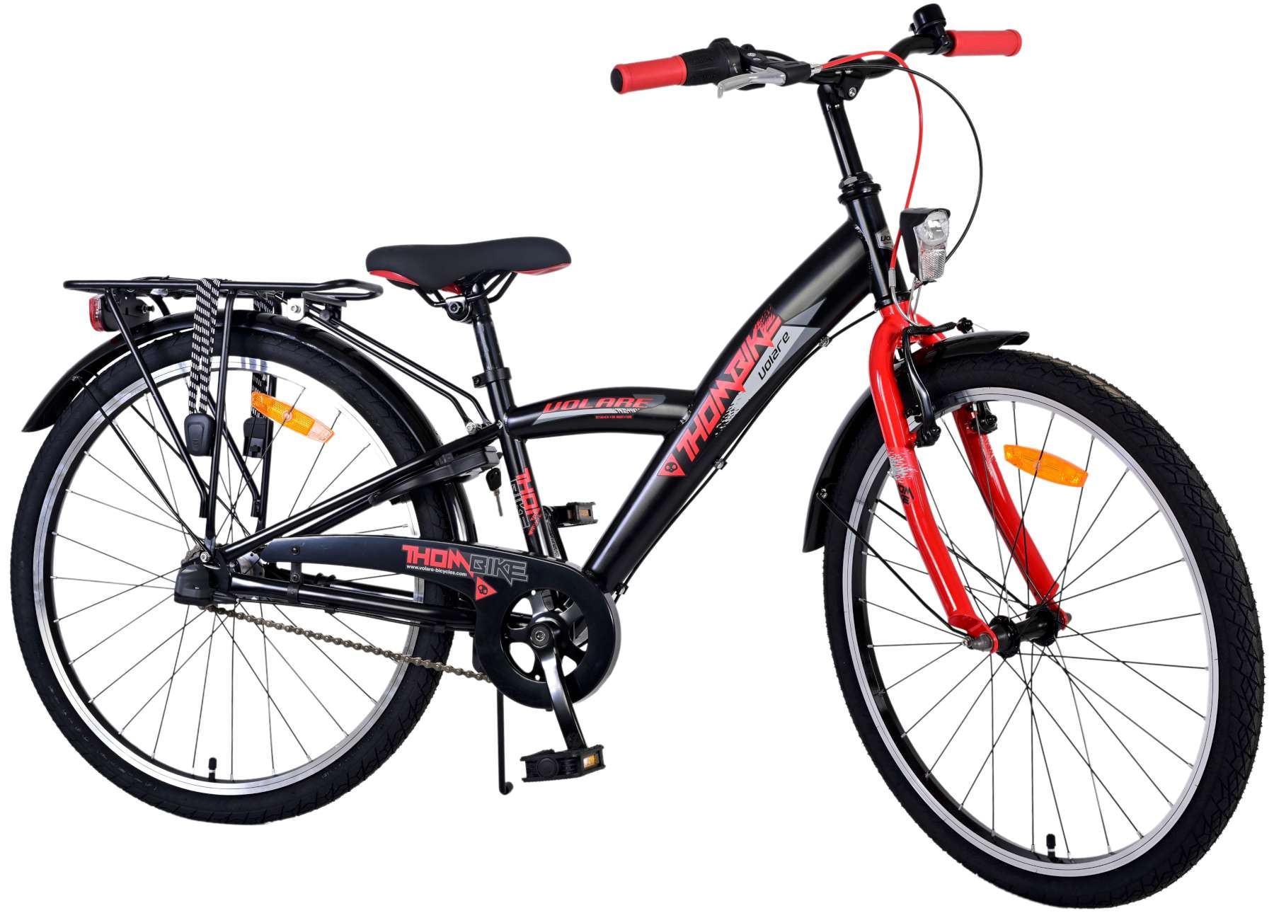 Volare Thombike Kinderfiets - 24 Inch - Rood - 3 Versnellingen - Handrem & Terugtraprem
