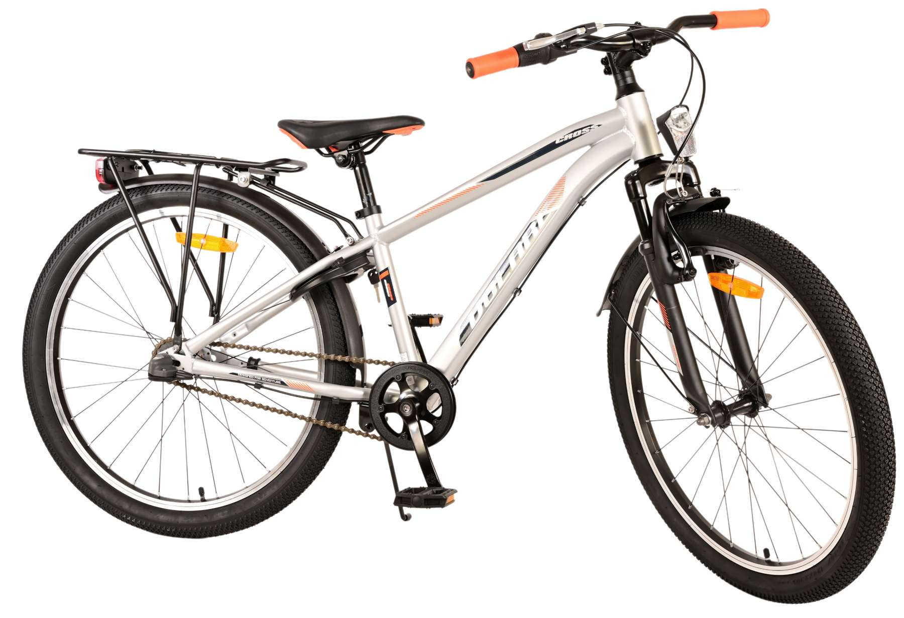 Volare Cross Kinderfiets -  24 Inch - Zilver - 3 Versnellingen - Handrem & Terugtraprem