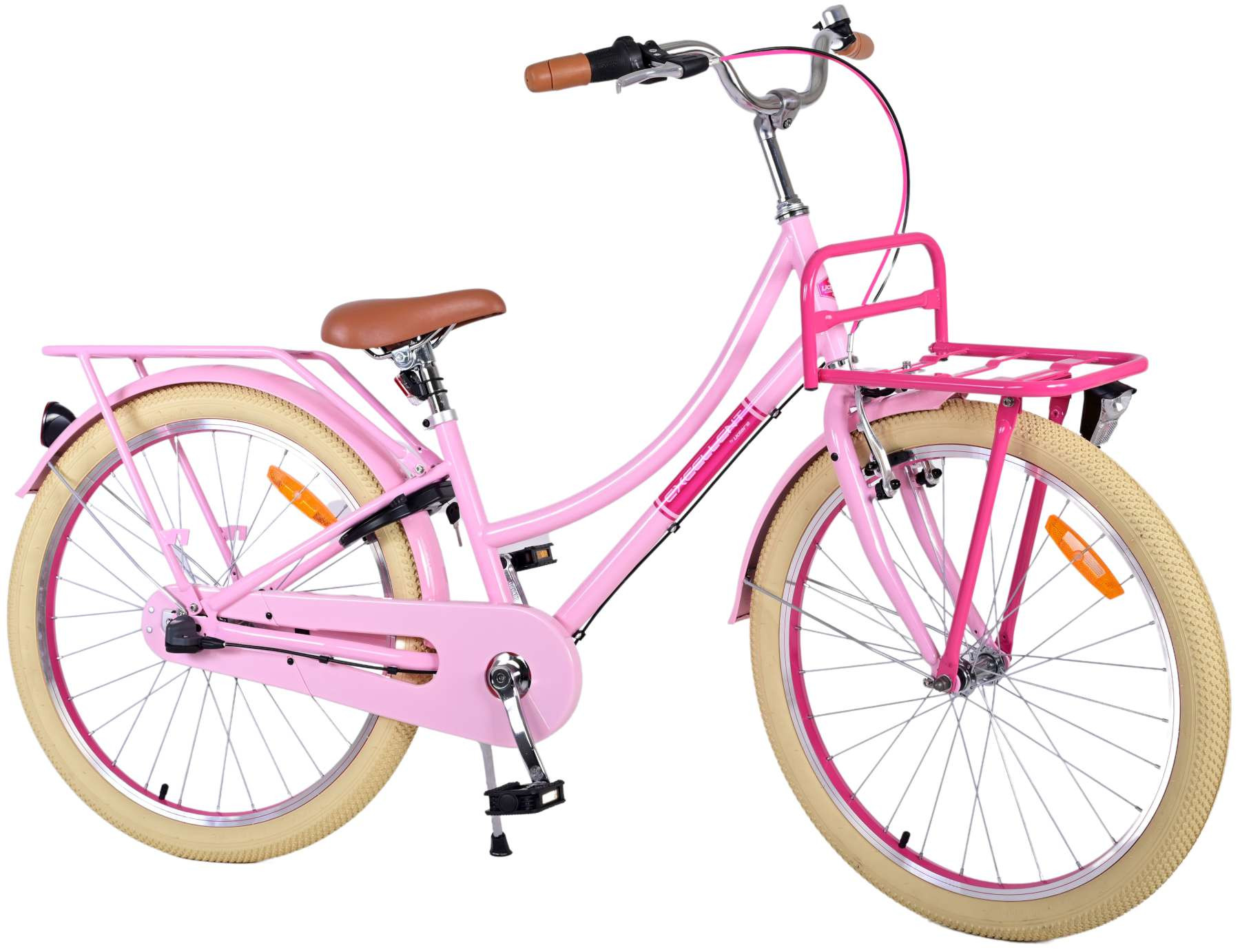 Volare Excellent Kinderfiets - 24 Inch - Roze - 3 Versnellingen - Handrem & Terugtraprem
