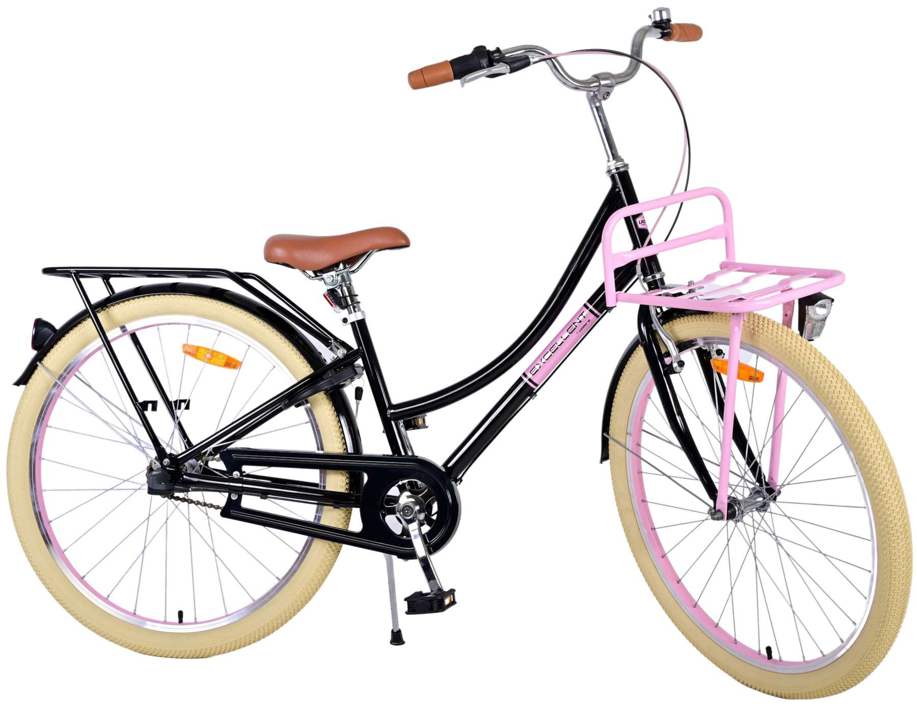 Volare Excellent Kinderfiets - 26 Inch - Zwart - 3 Versnellingen - Handrem & Terugtraprem