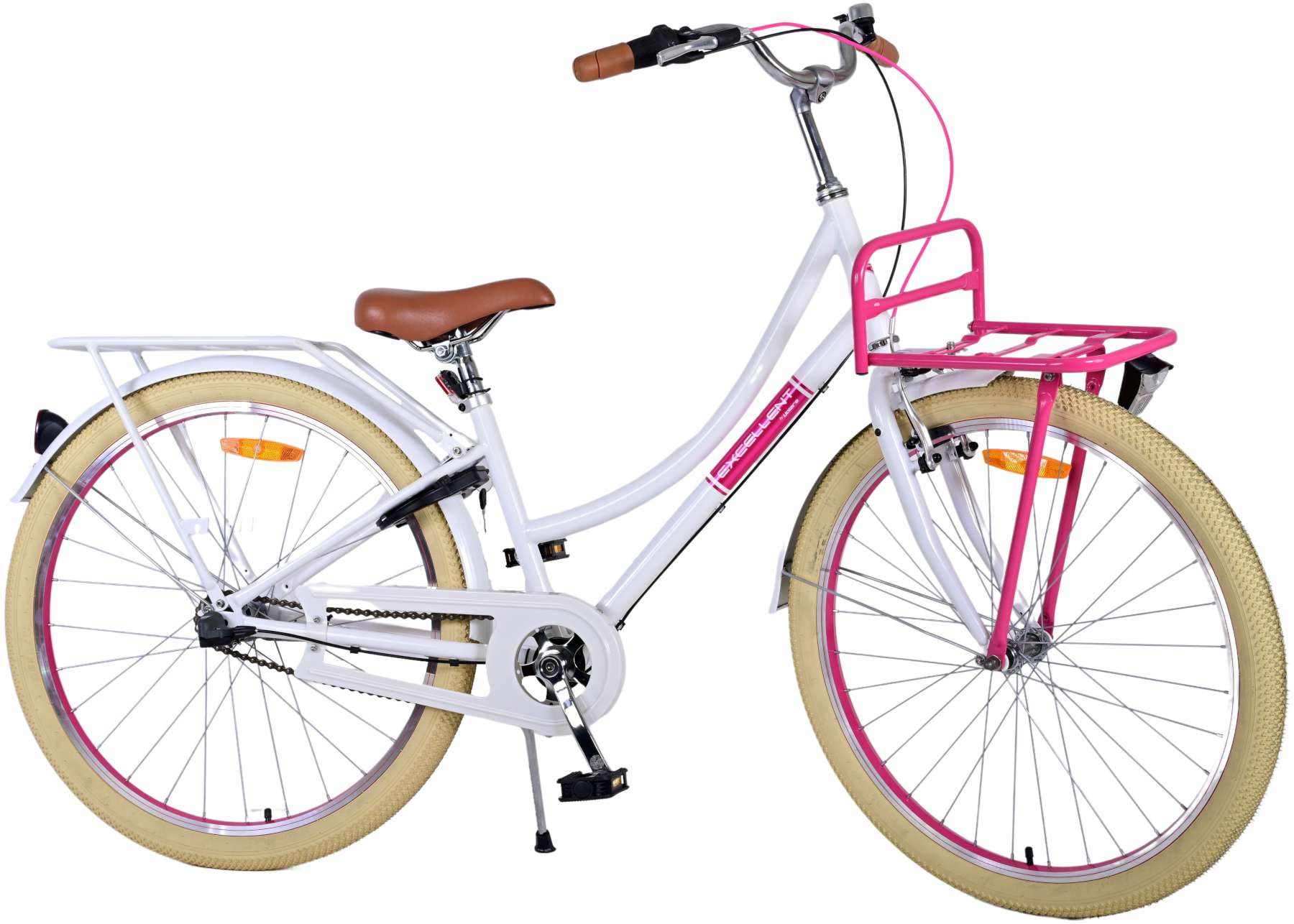 Volare Excellent Kinderfiets - 26 Inch - Wit - 3 Versnellingen - Handrem & Terugtraprem