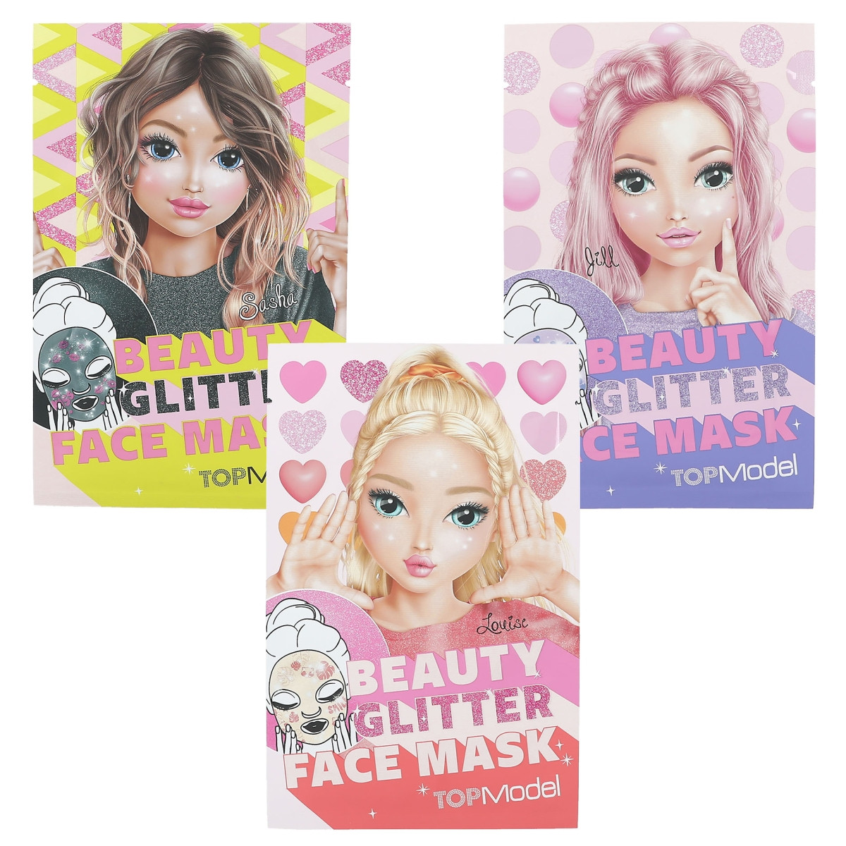 TOPModel Sheetmasker - Gezichtsmasker  Glitter - BEAUTY and ME - Prijs per Stuk