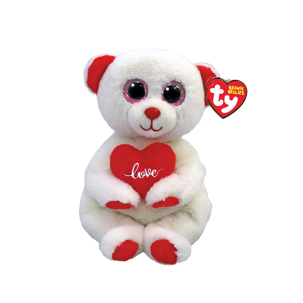 Ty Beanie Babies Bellies Desi Bear Heart - Knuffel - 15 cm