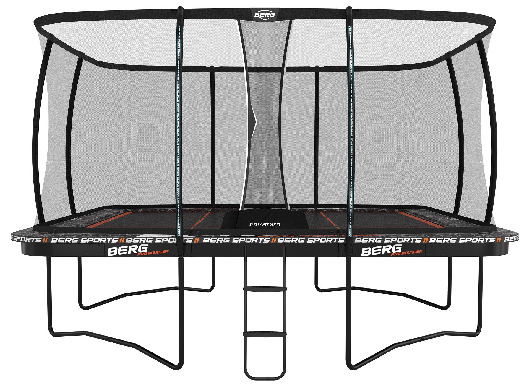 BERG Trampoline Ultim Pro Bouncer met Veiligheidsnet Deluxe XL - Regular -  500 x 500 cm - Airflow PRO Springmat - Twinspring PRO