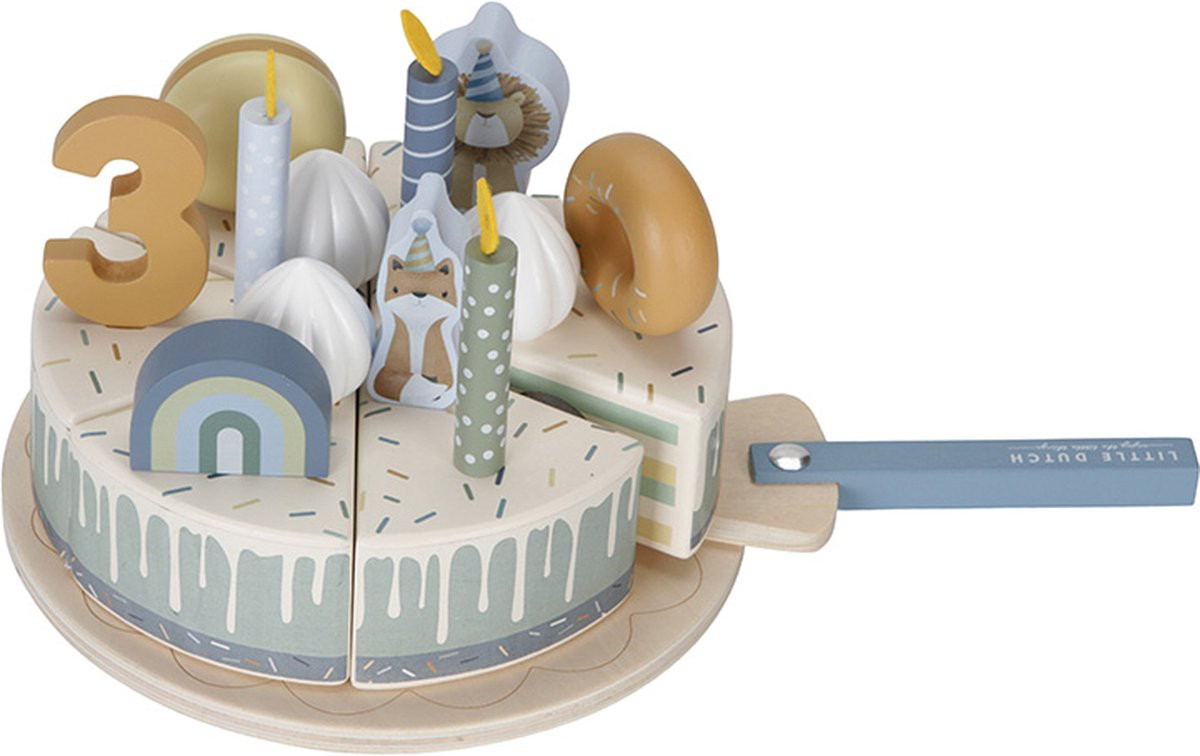 Little Dutch Verjaardagstaart Blauw - Hout