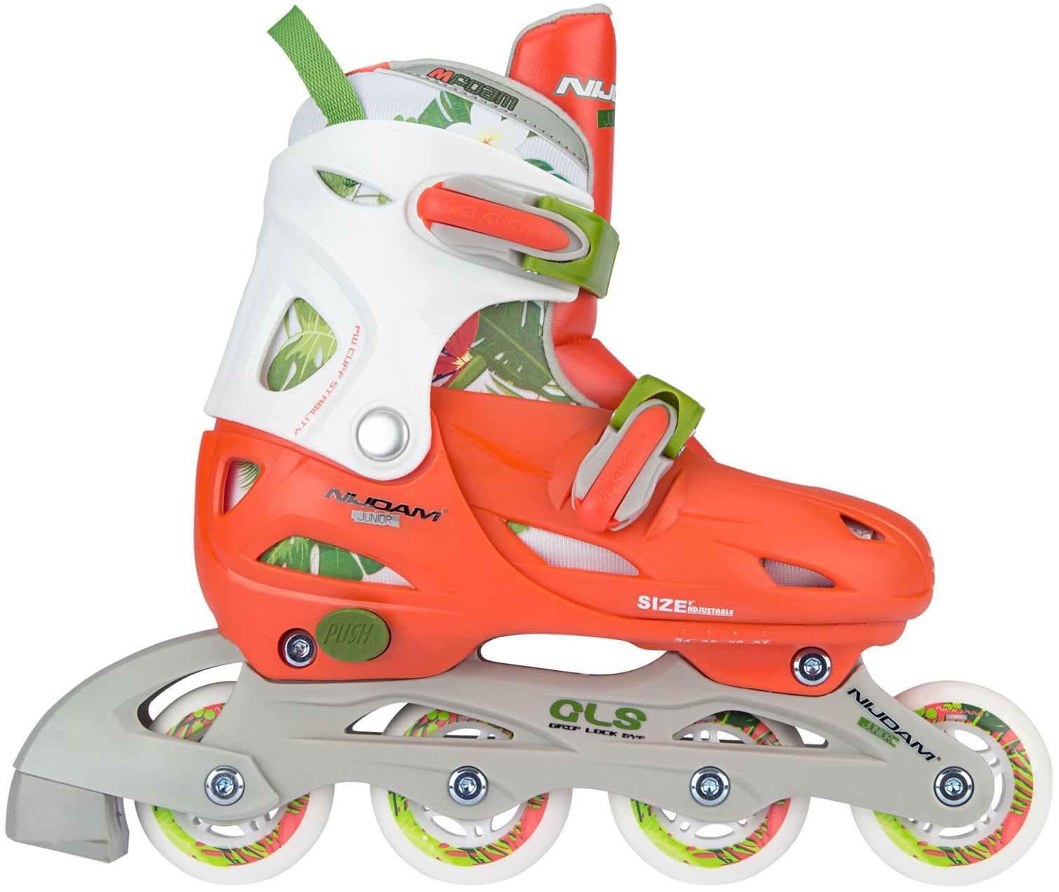 Nijdam Inlineskates Junior - Jungle -  Verstelbaar - Hardboot - Maat 27/30 