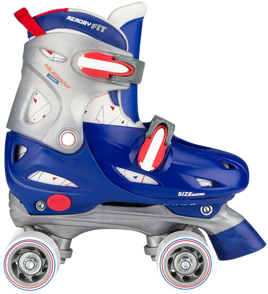 Rolschaatsen Roller Rage - Junior -  Verstelbaar - Hardboot -  Blauw / Rood / Zilver - Maat 27-30