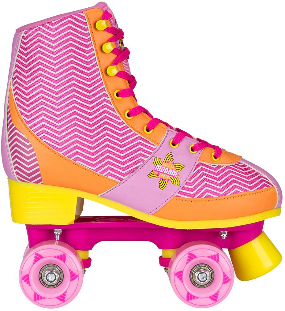 Nijdam Rolschaatsen Chevron - Fuchsia/Oranje/Geel - Maat 37-38