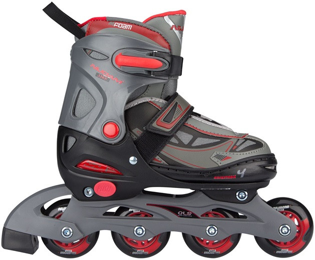 Nijdam Inline Skates - Skeelers - Rood/Grijs/Zwart - Verstelbaar - Maat 27-30