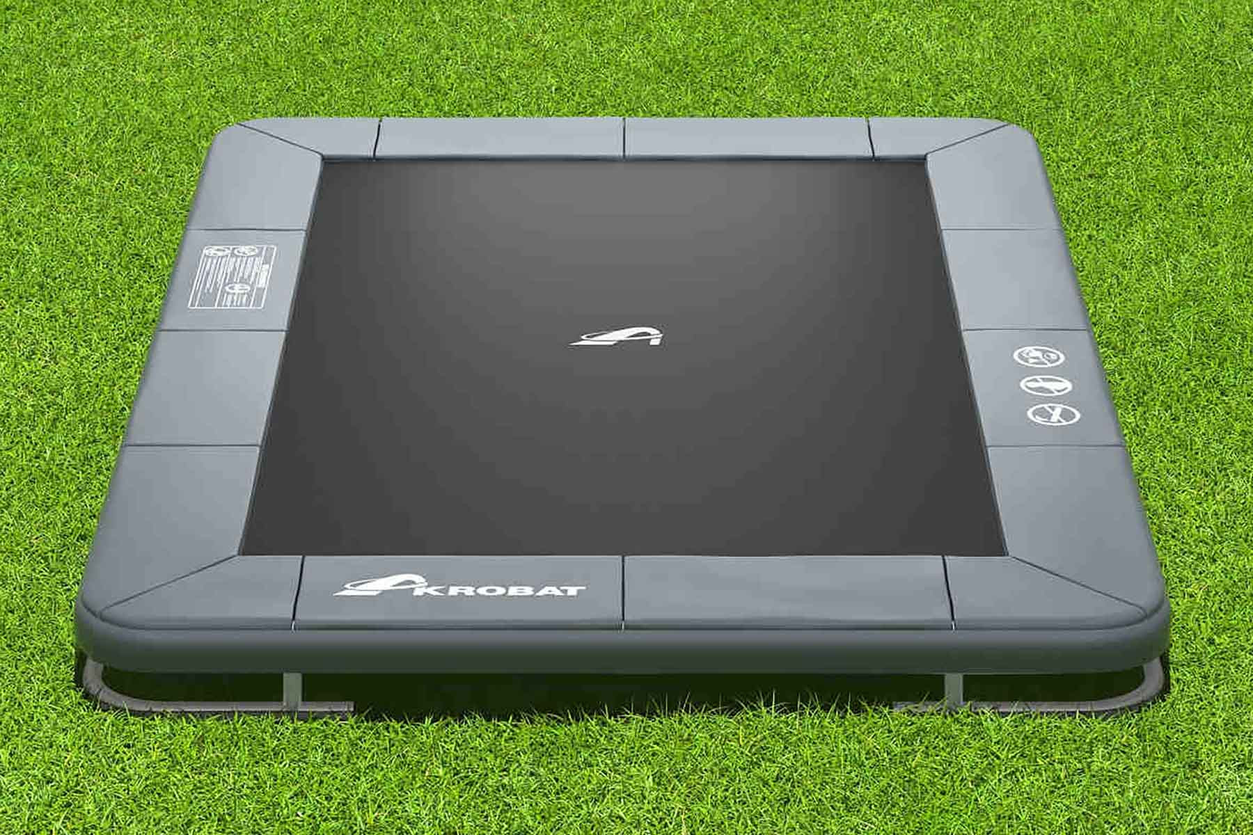 Akrobat Trampoline Orbit - Inground - 305 x 183 cm - Antraciet