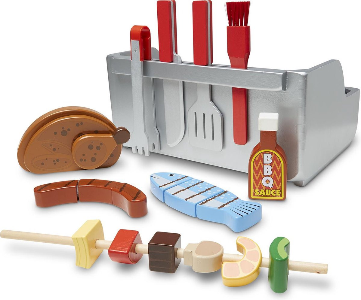 Melissa & Doug - Houten Grill en BBQ Set