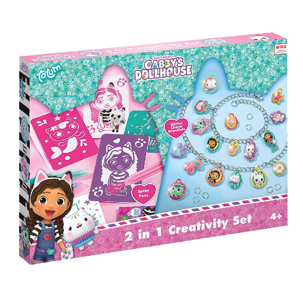 Gabby's Dollhouse 2 in 1 Creatieve Set - met Spray pennen en Bedelarmbandje