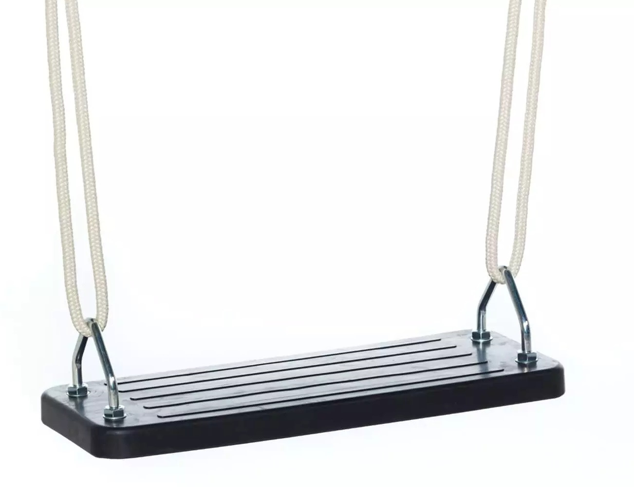 DICE Rubber Schommelzitje Zwart met Beige Touw