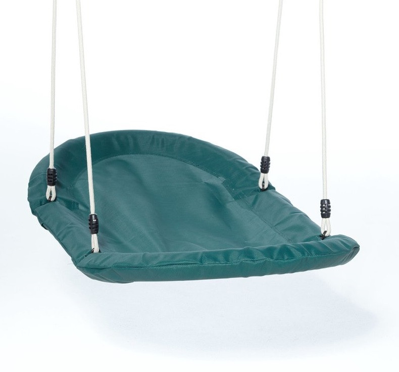 DICE Bootschommel - 120 cm x 70 cm - Groen met Beige Touw - Nestschommel - Vogelnestschommel - Schommel Schotel