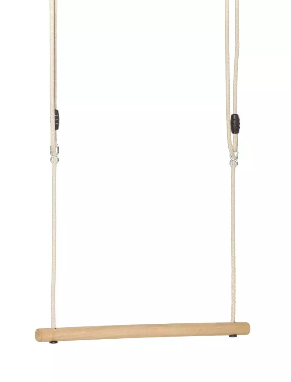 DICE Houten Trapeze met Beige Gevlochten Touw