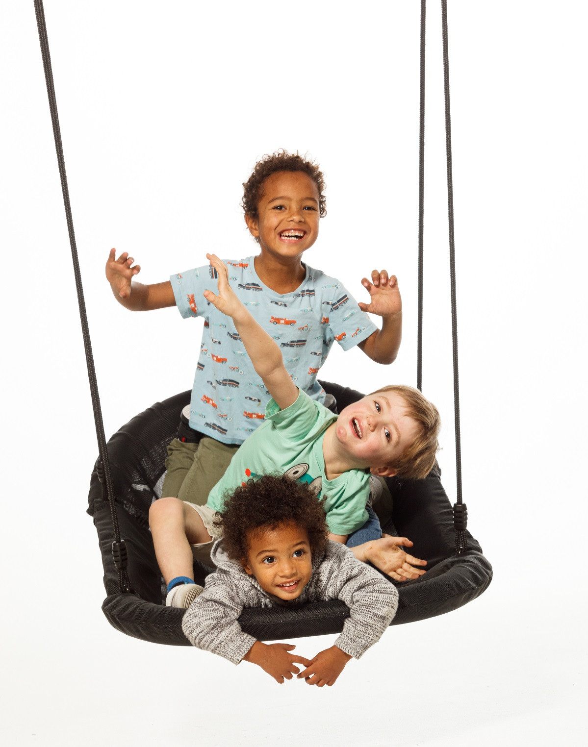 DICE Bootschommel - 120 cm x 70 cm - Zwart - Nestschommel - Vogelnestschommel - Schommel Schotel