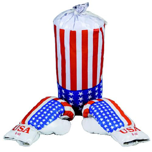 Bokszak met handschoenen