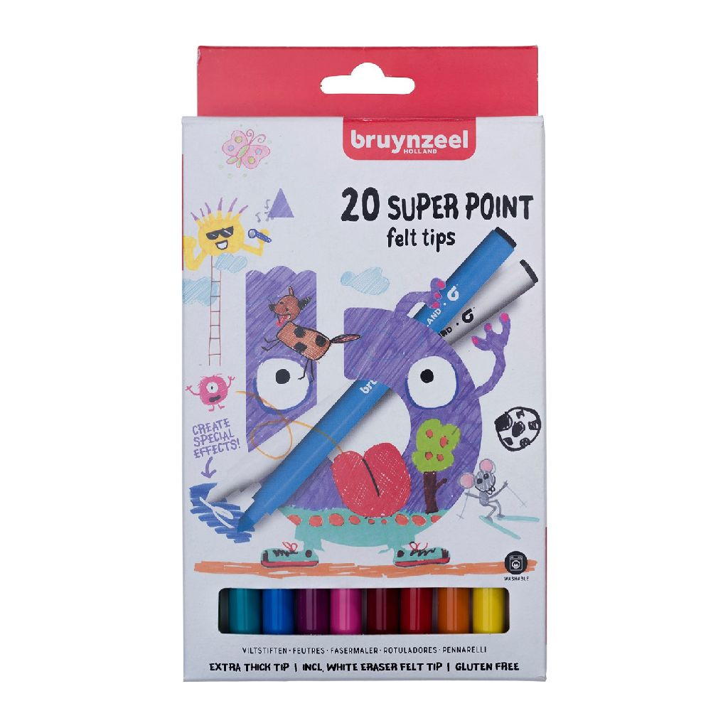 Bruynzeel Viltstiften Super Point - 20 stuks