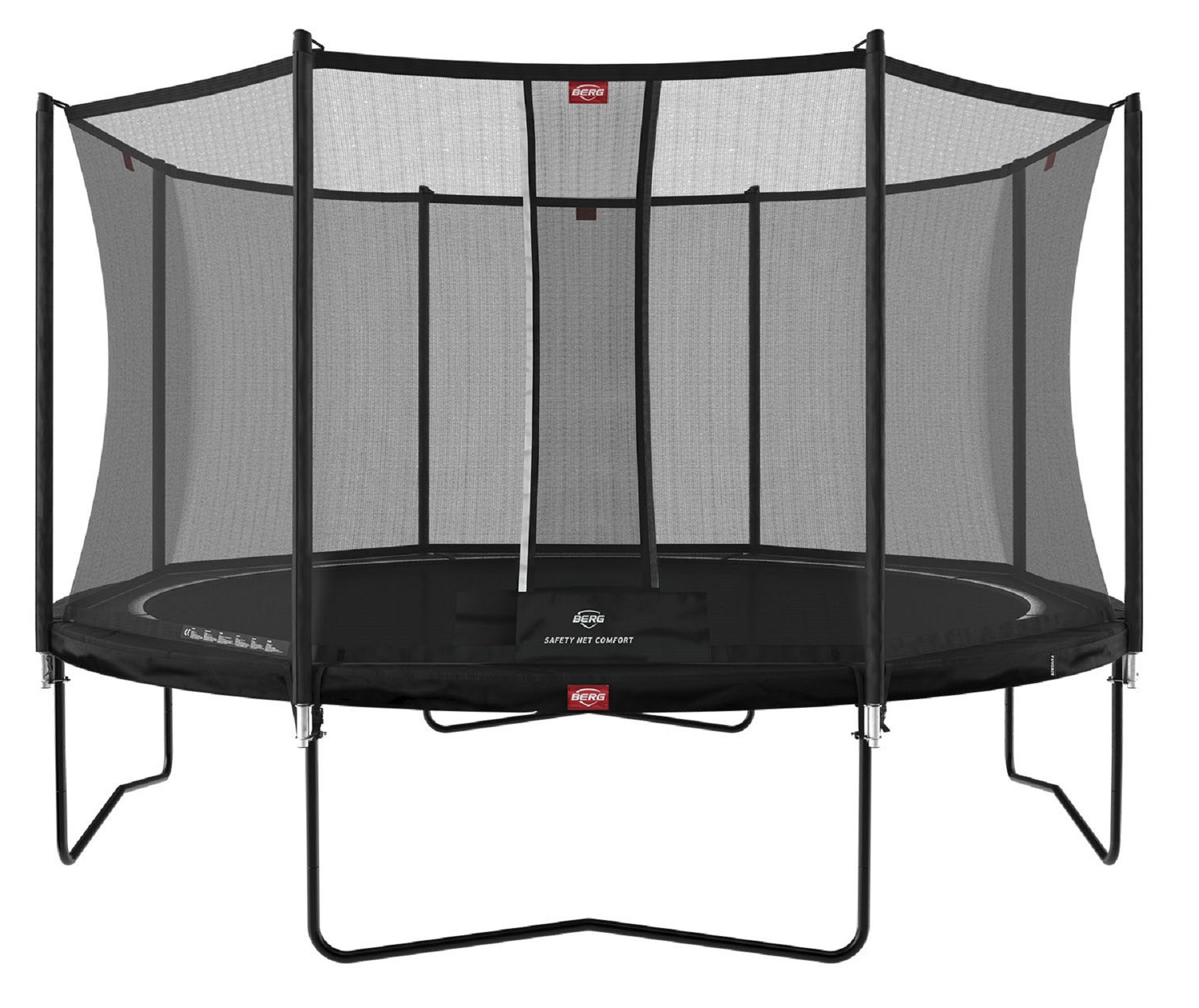 BERG Trampoline Favorit met Veiligheidsnet - Safetynet Comfort - 430 cm - Limited Black Edition - Zwart