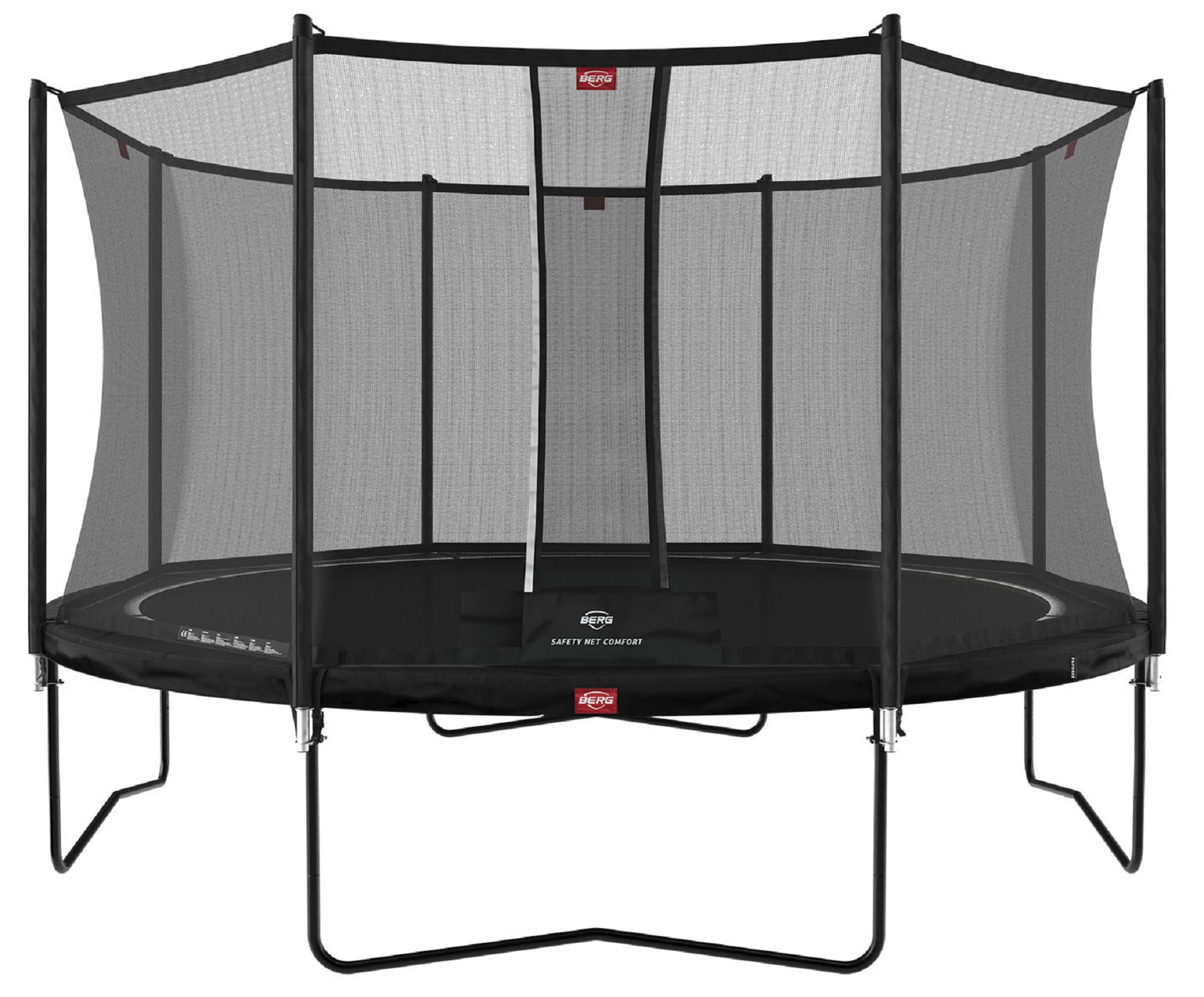 BERG Trampoline Favorit met Veiligheidsnet - Safetynet Comfort - 380 cm - Limited Black Edition - Zwart