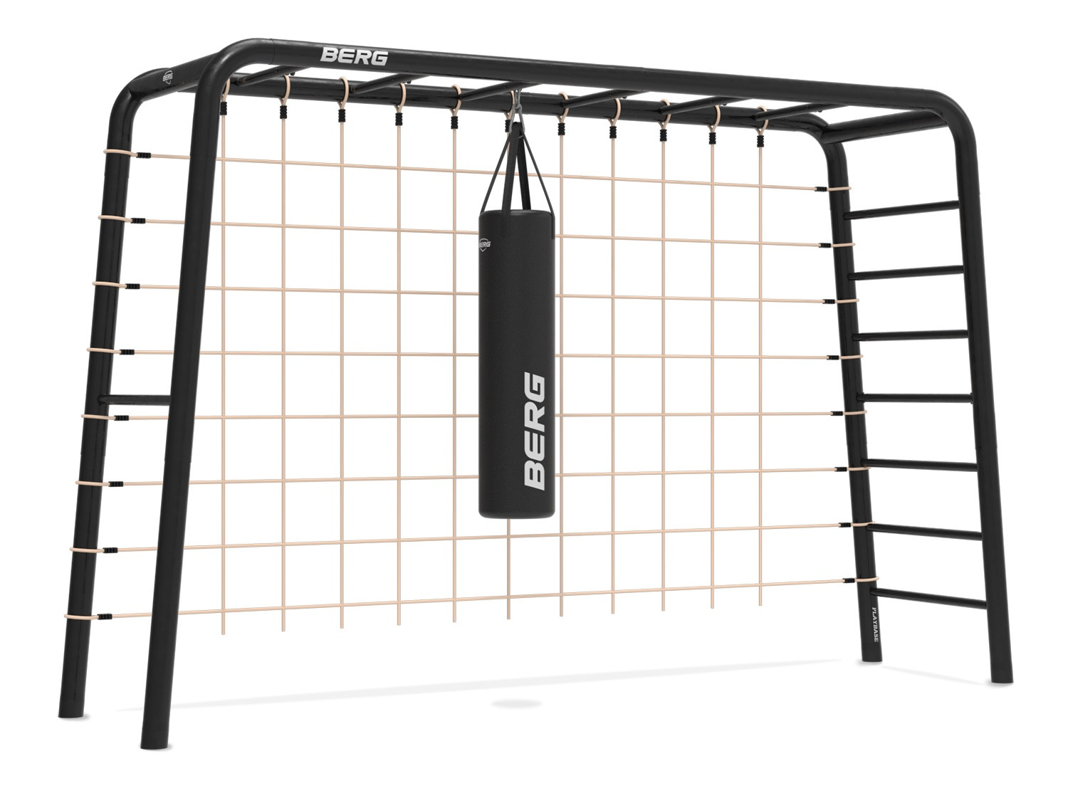 BERG PlayBase Large TL 3-in-1 Speeltoestel - met Rekstok, Ladder, Klimnet L en Bokszak