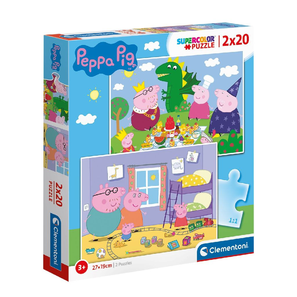 Clementoni Peppa Pig Puzzel - 2 x 20 Stukjes