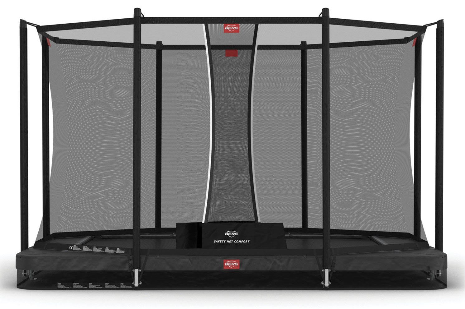 BERG Trampoline Ultim Favorit met Veiligheidsnet - Safetynet Comfort - InGround - 330 x 220 cm - Antraciet Grijs